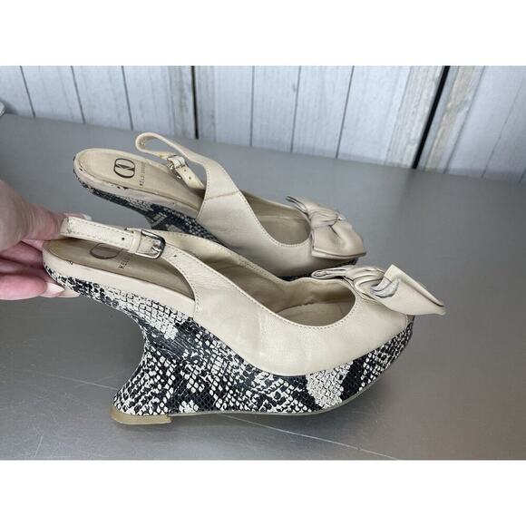 Kelsi Dagger Women Tan Leather Snake Platform Heels Wedge Size 8.5 - Picture 5 of 8
